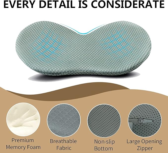 Livtribe Car Seat Cushion - Memory Foam Car Seat Pad - Sciatica & Lower Back Pain Relief - Car Seat Cushions for Driving - Road Trip Essentials for Drivers(Gray)