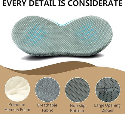 Livtribe Car Seat Cushion - Memory Foam Car Seat Pad - Sciatica & Lower Back Pain Relief - Car Seat Cushions for Driving - Road Trip Essentials for Drivers(Gray)