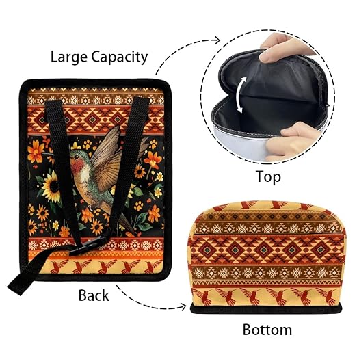 BIGCARJOB Tribal Hummingbird Car Trash Bags for Back Seat Auto Hanging Trash Can with Lid Car Trash Bag Storage Organizer Universal Car Trash Interior Accessories