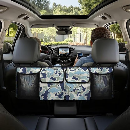 Fish Hunting Car Trunk Organizer Foldable Vehicle Interior Cargo Organizers Accessories Backseat Hanging Organizer with 4 Storage Bag Suitable for Most Cars,SUV,Sedan