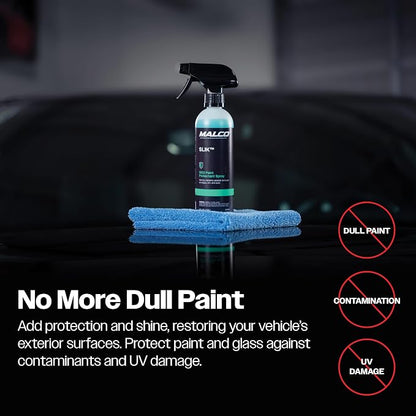 Malco SLIK SiO2 UV Paint Protection + Shine Spray for Vehicles (60-Day Advanced Protection & Shine) - Rejuvenates and Protects Exterior Finishes with Deep Shine/UV and Environmental Shield (264016)