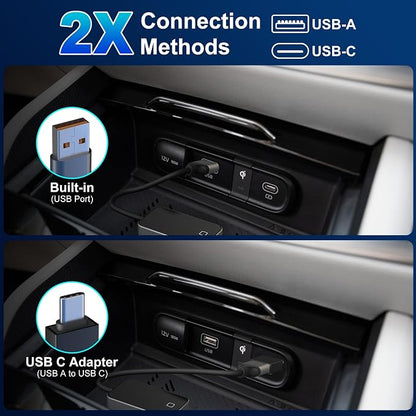 Wireless Carplay and Android Auto Adapter - Android Carplay for iPhone 6+/2016+ Cars, USB/Type-C Bluetooth Wireless Auto Car Adapter with 5Ghz WiFi Bluetooth Connection