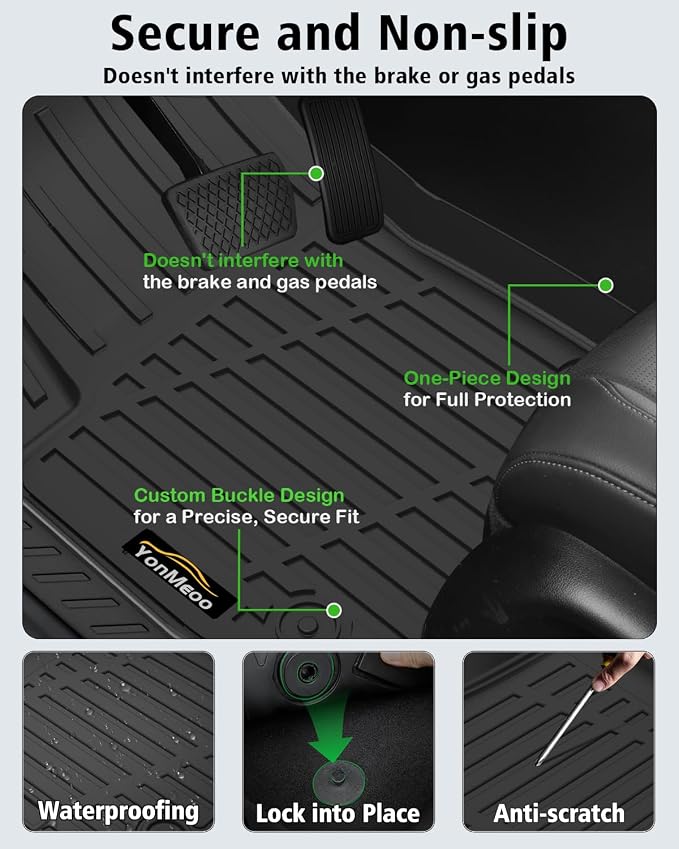 Floor Mats for Chevy Trailblazer AWD 2021-2025 2026 Trunk Mat with Backrest Mat All Weather TPE Full Set Liners & Door Sill Guards for Chevrolet Trailblazer Accessories, Black (Upper Cargo Floor Mat)