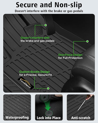 Floor Mats for Chevy Trailblazer AWD 2021-2025 2026 Trunk Mat with Backrest Mat All Weather TPE Full Set Liners & Door Sill Guards for Chevrolet Trailblazer Accessories, Black (Upper Cargo Floor Mat)