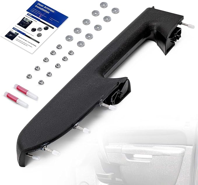 22818470 Front Right Passenger Side Armrest Repair Kit Fit for Chevy Silverado 1500 2500HD 3500HD 2010-2014 For GMC Sierra 1500 2500 HD 3500 HD 2010-2014 Door Panel with Release Handle Below Armrest