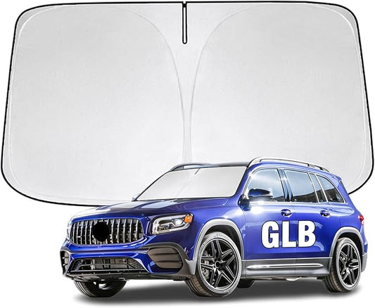 Windshield Sun Shade for Mercedes Benz GLB 250 200 2020-2026 Sunshade 300T Windshield Cover Sun Shield Blocks UV Rays Custom Fit GLB Front Window Shade Sun Visor Foldable Keep Cool