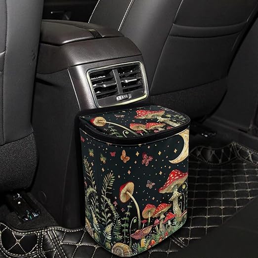 BIGCARJOB Mushroom Car Garbage Can Hanging Cute Trash Bag for Back Seat Auto Interior Storage Bags Car Trash Interior Accessories for Womens