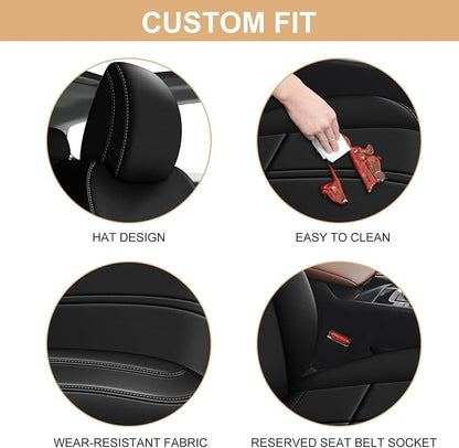 TTX LIGHTING Custom Fit Seat Covers for Mazda CX50 2023 2024 2025 2026, Full Set Faux Leather Black(CX-50 Seat Cover 2023-2026, Black)