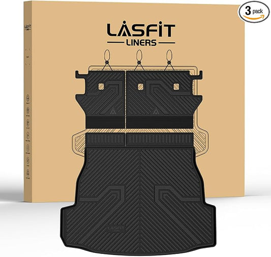 LASFIT Cargo Trunk Mat & Backrest Mats for Toyota RAV4 2026 Hybrid (Not Fit Plug-in Hybrid. Fit for Cargo with Subwoofer) RAV 4 All Weather TPE Custom Fit Automotive Rear Cargo Liner Accessories Black