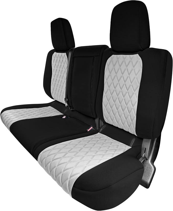 FH Group Custom Fit Car Seat Covers Specifically Made for 2022-2026 Nissan Frontier, Rear Set Gray Ultraflex Neoprene Waterproof Automotive Seat Covers for Pickup Truck, Nissan Accessories