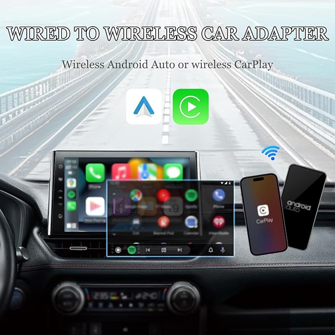 Wireless CarPlay Adapter for Honda Motor Africa Twin 2020-2025 2026, Convert Wired to Wireless CarPlay Adapter Plug and Play, Fast Auto-Connect,Silver