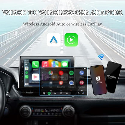 Wireless CarPlay Adapter for Honda Motor Africa Twin 2020-2025 2026, Convert Wired to Wireless CarPlay Adapter Plug and Play, Fast Auto-Connect,Silver