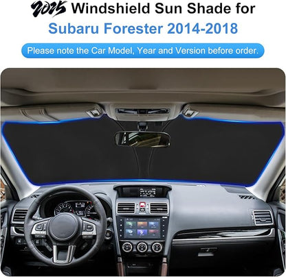 Custom Fit Windshield Sun Shade for Subaru Forester 2014-2018 | Perfect Vehicle Fit, Cooler Interior, Blocks UV Rays, Stronger Frame, Easy Fold & Store