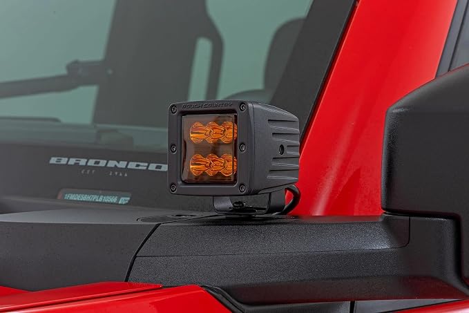Rough Country 2 Inch Black Series LED Light Pods | Spot | Amber - 70903A