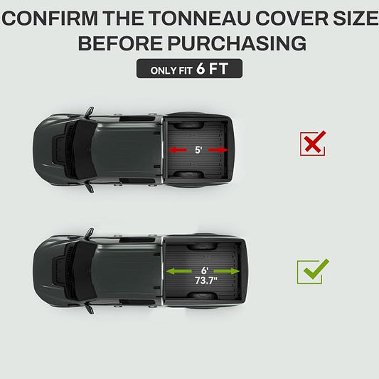 AUTOSAVER88 FRP Hard Tri-fold Truck Bed Tonneau Cover Fit for Toyota Tacoma 2024 2025 2026 6ft Bed (Excl. Trail Edition)