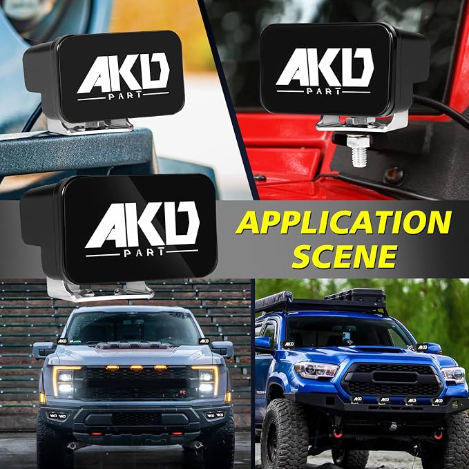 LED Pods Covers 2pcs 3x1.8 Inch LED Pod Lights Black Covers | Street Legal Snap-on PC Protective Lens Light Bars Cover for Offroad Driving Fog Ditch Lights