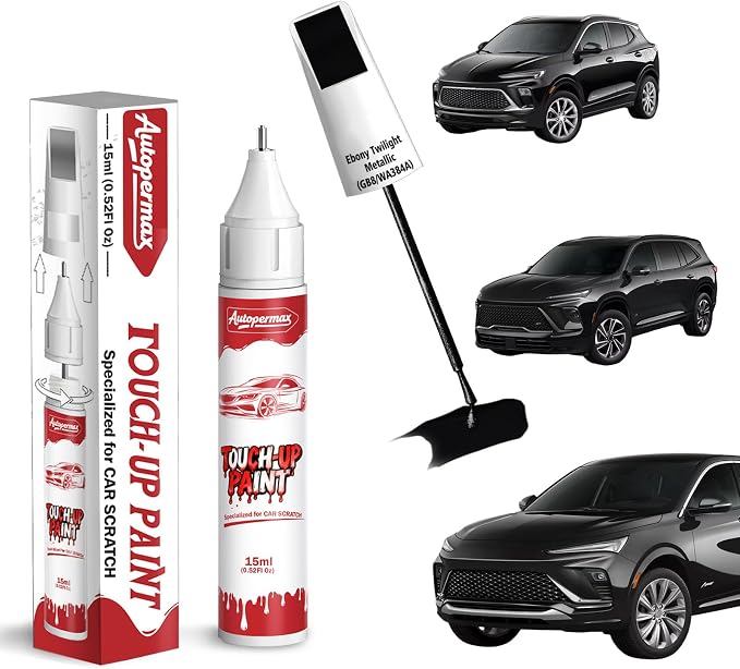 Ebony Twilight Metallic(GB8/WA384A) Car Touch Up Paint for Buick, Color Accurate Two-In-One Car Paint Scratch Repair Pen, Professional Scratch Remover for Vehicles Chips and Nicks Scuff