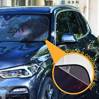 Windshield Sun Shade Dragon Purple Front Window Block UV Shades Visor Reflective Retractable for Car SUV Trucks