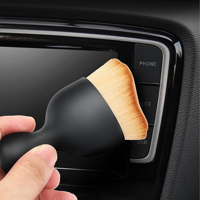 Car Brush, Car Interior Detailing Cleaning Soft Brush for Dashboard, AC Vents, Leather, Scratch-Free (Black,12)