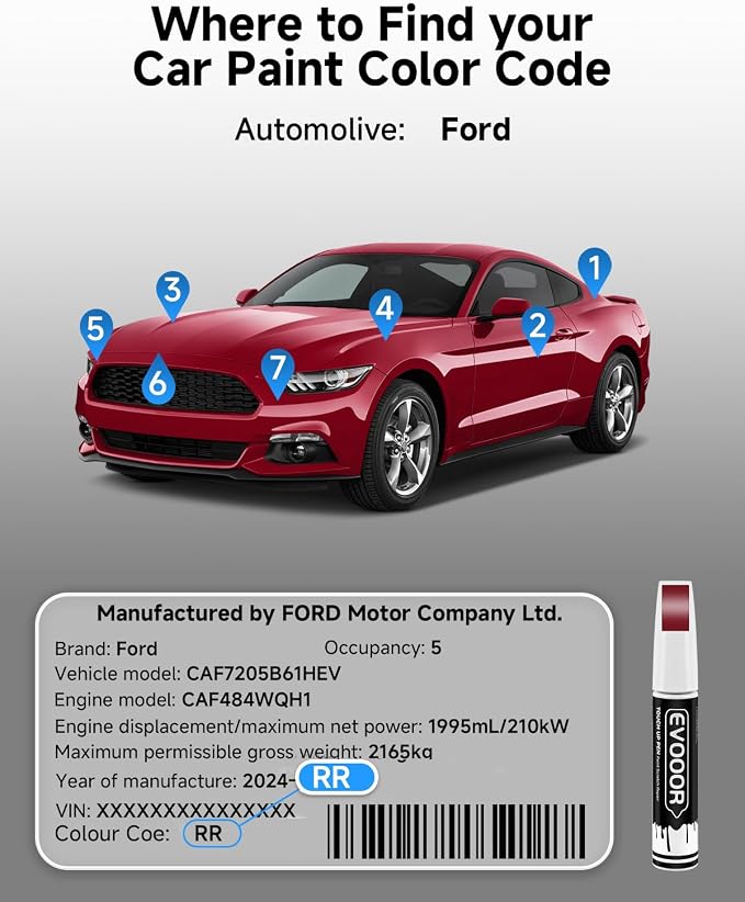 RR Ruby Red Metallic Tricoat Touch Up Paint for Ford – Exact Match 2 in 1 Paint Pen for Chips and Nicks Repair