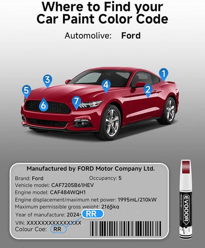 RR Ruby Red Metallic Tricoat Touch Up Paint for Ford – Exact Match 2 in 1 Paint Pen for Chips and Nicks Repair