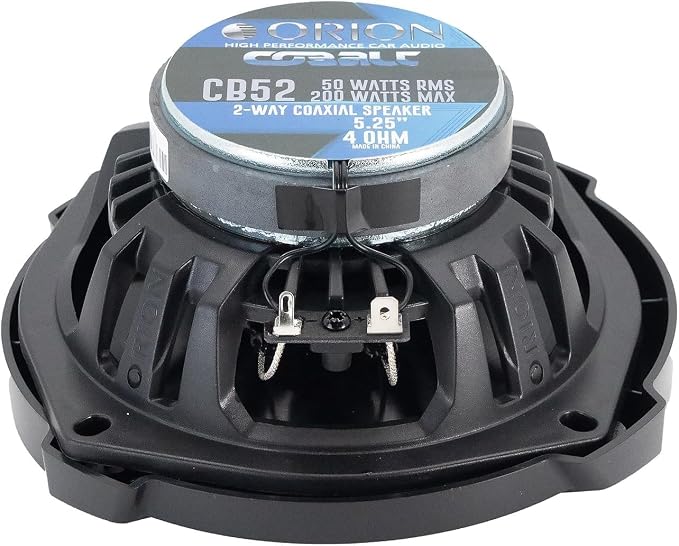 ORION Cobalt Series CB52 5.25” 2-Way Coaxial Car Speakers, 200W, 4 Ohms, Full Range, Enhanced Bass, Polypropylene Cone & Butyl Rubber Surround, Easy Install, Grills Included (Pair)