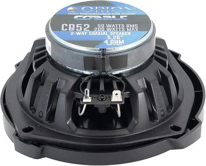 ORION Cobalt Series CB52 5.25” 2-Way Coaxial Car Speakers, 200W, 4 Ohms, Full Range, Enhanced Bass, Polypropylene Cone & Butyl Rubber Surround, Easy Install, Grills Included (Pair)