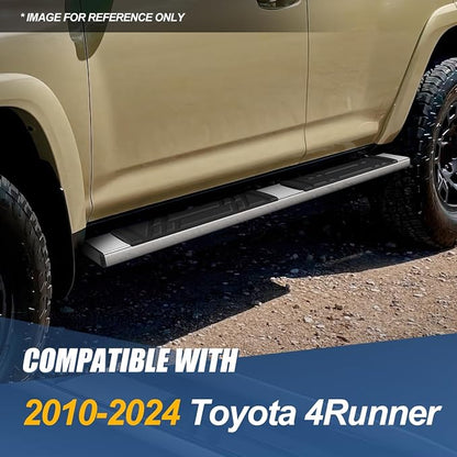 Auto Dynasty Running Boards Compatible with 2010-2024 Toyota 4Runner, Stainless Steel Side Step Rail Nerf Bars, 6.5" x 69" Step Bars, Polished Chrome