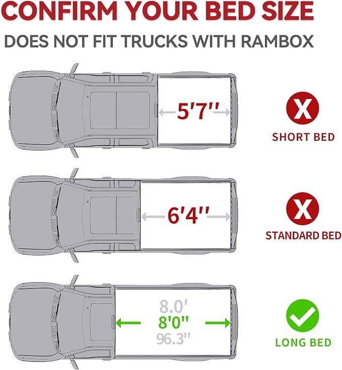YITAMOTOR Quad Fold Hard Truck Tonneau Cover Fits for Dodge Ram 2500 3500 2003-2026 with 8ft Bed w/o Rambox, Heavy-Duty Aluminum Alloy Bed Cover