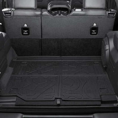 Floor Mats for Jeep Wrangler JL Gas 2018-2025 2026, All Weather Floor Mats Trunk Cargo Liner and Door Sill Guards Accessories (Fit 4-Door Unlimitied)