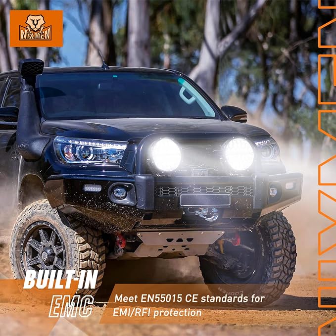 Nilight 9 Inch Round Offroad LED Driving Lights with DRL 2PCS 140W 15560LM IP68 Spot Flood Combo Work Light with 12AWG DT Connector Wiring Harness Kit for 4x4 Jeep Truck ATV UTV SUV, 5 Year Warranty