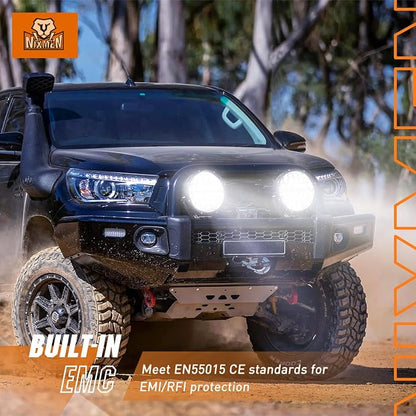 Nilight 9 Inch Round Offroad LED Driving Lights with DRL 2PCS 140W 15560LM IP68 Spot Flood Combo Work Light with 12AWG DT Connector Wiring Harness Kit for 4x4 Jeep Truck ATV UTV SUV, 5 Year Warranty