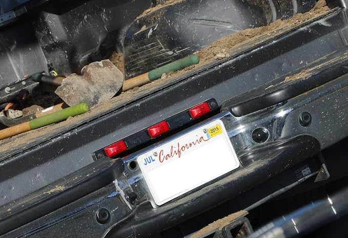 iJDMTOY OEM-Spec Red Lens 9-LED Rear Truck Bed Mounted Center Tailgate Running Light Bar, Compatible with 1999-2010 Ford F-250 F-350 F-450 DRW, Also Fit Other Truck/Pickup