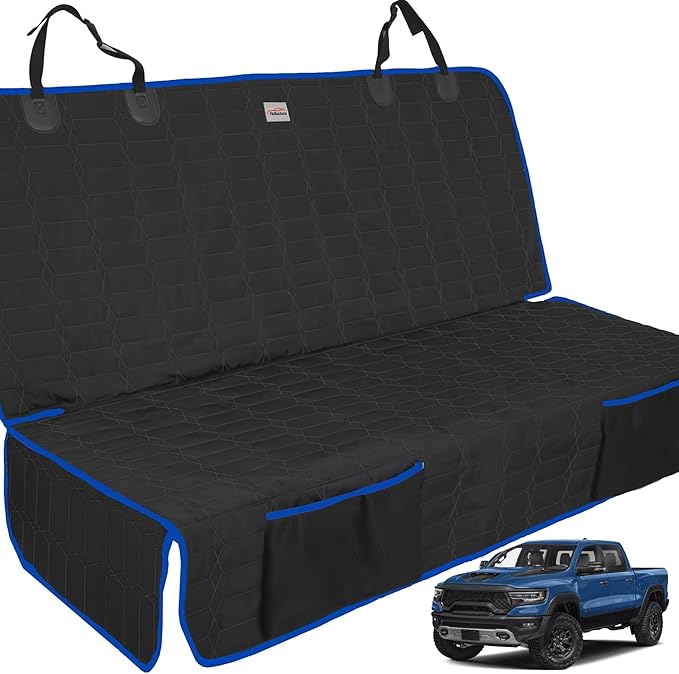 Reliadura Back Seat Cover for Dogs, Washable Bench Seat Covers for Trucks,Nonslip Truck Seat Cover Protector for F150/Ram1500/GMC Sierra/Toyota/Chevrolet Silverado,Car Seat Covers for Dogs