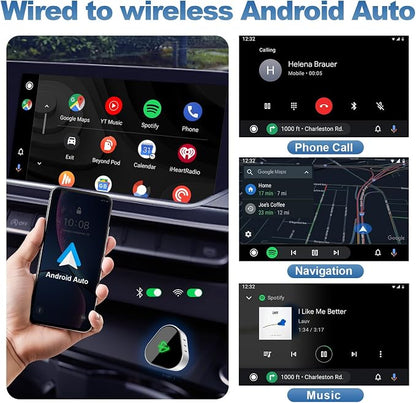 2026 Wireless Carplay Adapter, Universal for Apple iPhone & Android, Plug & Play, Portable Design with USB-A/Type-C Port