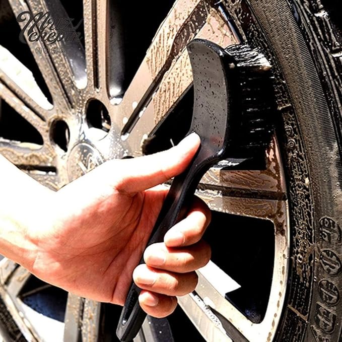 Wheel Rim Tire & Carpet Cleaning Brush Set, Soft & Stiff Bristle Wash Cleaning Supplies Kit for Car All Exterior Surface and Car Interior Cleaning Brush for Car Truck SUV RV Motorcycle (Green)