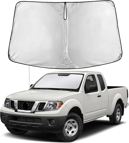 EcoNour Windshield Sunshade Compatible for Nissan Frontier 2006-2019 2020 2021, Sun Visor for Front Windshield & Window Sun Shade Cover, UV Heat Blocker & Protector, Car Accessories