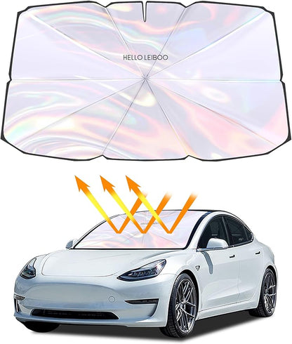 helloleiboo Car Windshield Sun Shade Umbrella,Colorful 360°Rotating Foldable Windshield Sun Shade Front Window Reflective Polyester Blocks Heat and Sun Sun Shade for Cars SUV
