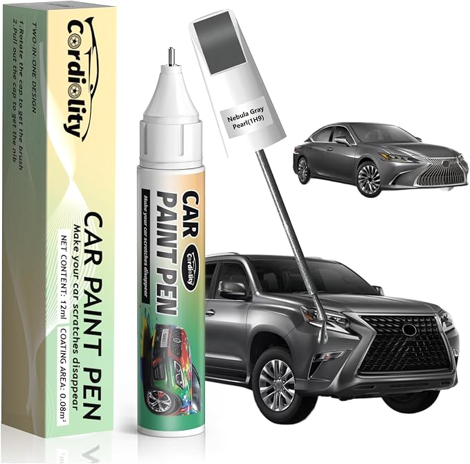 1H9 Nebula Gray Pearl Touch Up Paint for Lexus, Color Accurate Car Paint Scratch Repair Pen, Quick & Easy Fix Automotive Chips and Nicks