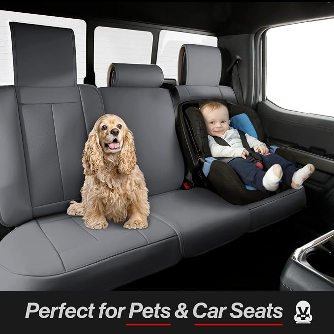 Coverland Custom Fit Car Seat Covers for SUV Compatible with [CX‑5, HR‑V, Passport, Escape, CX‑30, Bolt EUV, ASXa] Premium Waterproof Non-Slip Interior Seat Protector [Full Set Dark Gray - Chart X84]