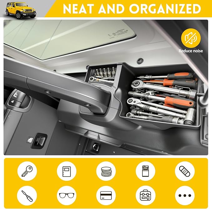 Rear Trunk Organizer for 2024-2025 Jeep Wrangler JL JLU 4XE 4 Door Accessories, Wheel Well Storage Bin Trunk Side Storage Box Cargo Tray for 24-25 Wrangler JL 4dr(Not for Gladiator/JK)