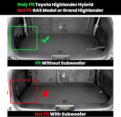 LASFIT Floor Mats & Cargo Mat for Toyota Highlander 2020-2026 (Fit Hybrid, 7&8Seats), All Weather Fit TPE Floor Liners, 3 Rows & Cargo Liner Back Seat Cover for Highlander car mats(Not Subwoofer)