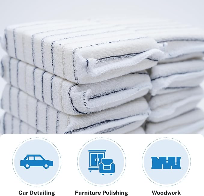 S.M. Arnold Professional Wax Fast Applicators, 12-Pack, 4.5"x3.5"x1"- Durable Cotton/Polyester Auto Detailing Tool | Perfect for Car Polish & Waxing, Furniture and Wood Care | Easy-to-Use & Washable
