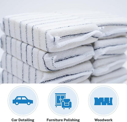 S.M. Arnold Professional Wax Fast Applicators, 12-Pack, 4.5"x3.5"x1"- Durable Cotton/Polyester Auto Detailing Tool | Perfect for Car Polish & Waxing, Furniture and Wood Care | Easy-to-Use & Washable