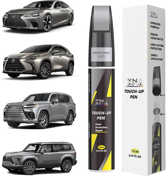 XNA Atomic Silver(1J7) for Lexus Touch Up Paint, Car Scratch Remover for Nicks and Chips Repair, 2-In-1 Quick & Easy Fix Car Scratch Repair Kit with Exact Color-Matched