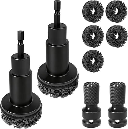 9 PCS Wheel Hub Cleaning Tool, Brake Hub Cleaning Kit Includes 5 Pads, Compatible with Electric Drills or 1/2" Impact Wrenches, Suitable for Car & Truck