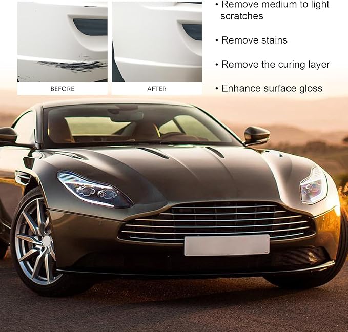 Scratch Remover for Vehicles - Car Paint Scratch Remover with Sponge & Wipe, Car Scratch Repair Kit for All Color, Auto Detailing Polish for Light to Deep Scratches,1PC