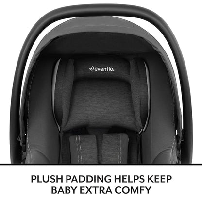 Evenflo Revolve180 LiteMax NXT Rotating Rear-Facing Lightweight Preemie and Infant Car Seat 3-30lbs with Green & Gentle. Easy Install with Base (Beau Navy)