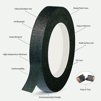 6 Rolls Pinstripe Tape Fine Line Masking Tape 1/16", 1/8", 1/4", 3/8",1/2", 3/4" - Thin Painters Automotive Paper Tape for DIY, Car, Auto, Paint, Art, Tumblers, Pottery, Model Building, Wall