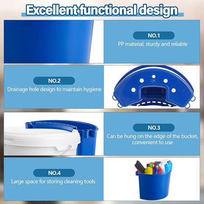 2 Pcs Car Detailing Bucket Organizer 10.2 x 7.8 x 5.5 Inch Car Washing Bucket Caddy Portable Multipurpose Hanging Organizer for Accessories Tool Home Garden Camping (Blue)
